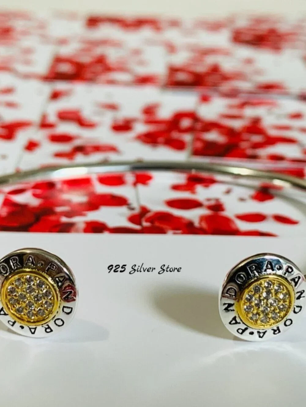 Pandora Style Two-Tone Open Bangle - Picture 3 of 4